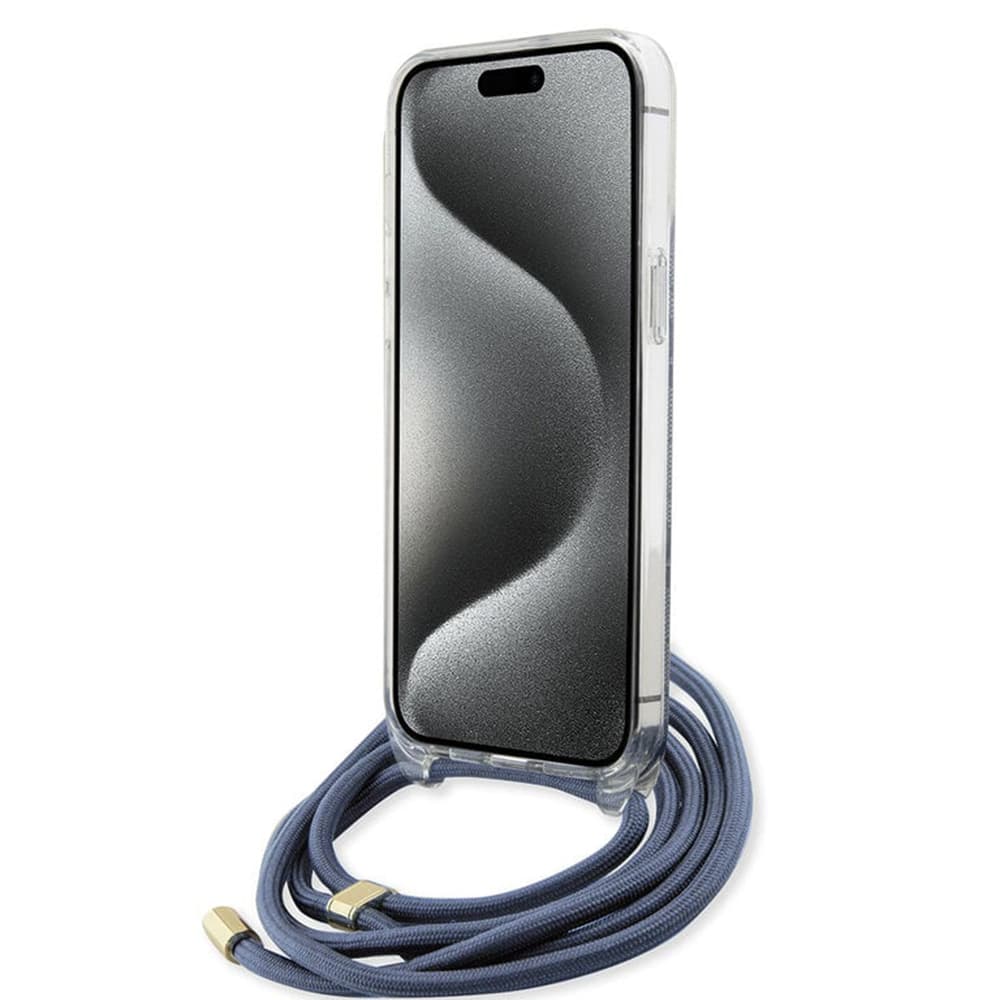 Guess Crossbody Cord 4G Print GUHCP15LHC4SEB iPhone 15 Pro Modrá - náhled 2