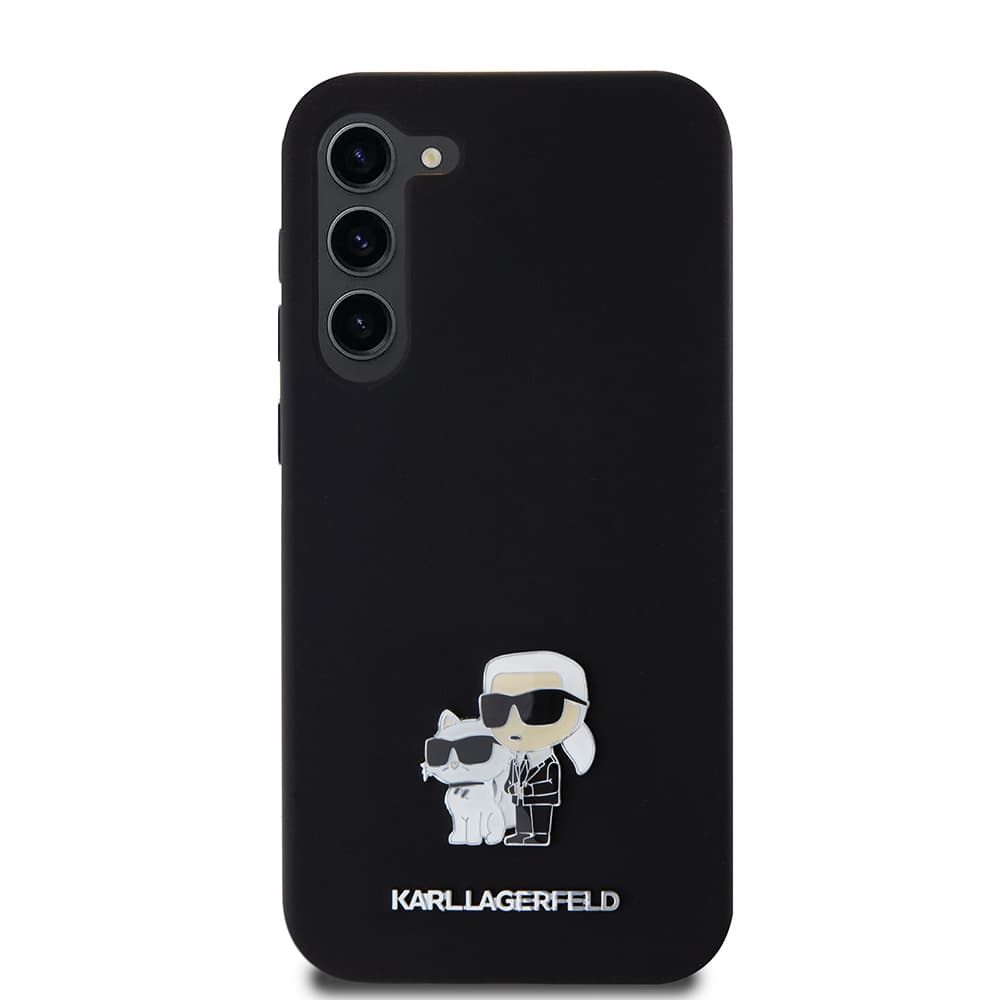 Karl Lagerfeld silikonové pouzdro růžové Samsung Galaxy S23 Plus Karl&amp;Choupette Metal Pin - náhled 2