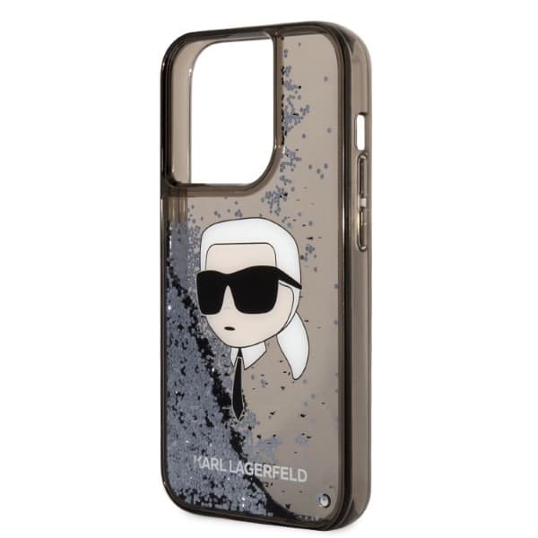 Karl Lagerfeld Hardcase Glitter iPhone 14 Pro Karl Head růžová - náhled 2