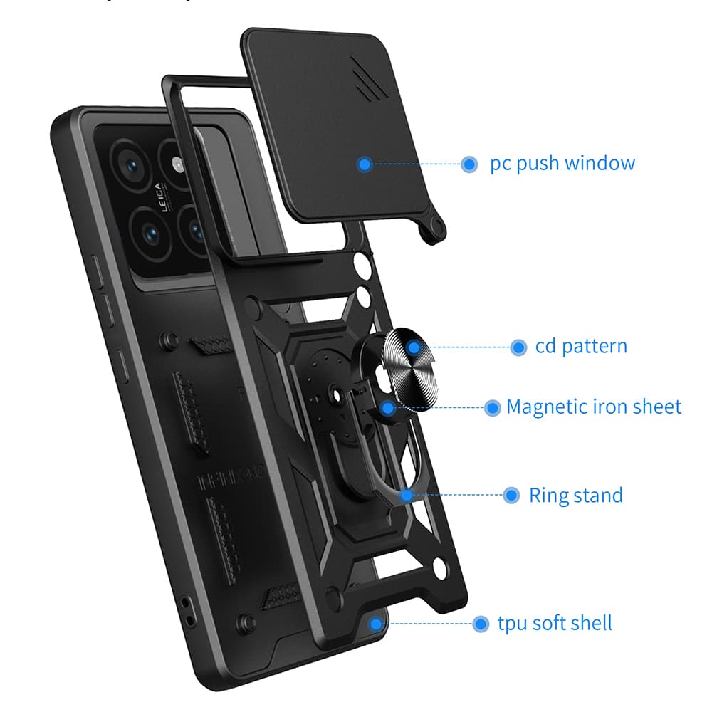 Techsuit CamShield Series pouzdro pro Xiaomi 14T Pro černé - náhled 2