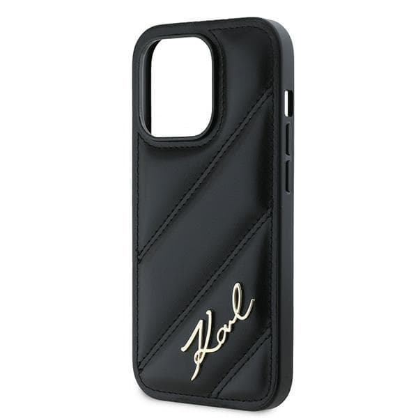 Karl Lagerfeld Diagonal Quilted Script pro iPhone 14 Pro černá - náhled 2