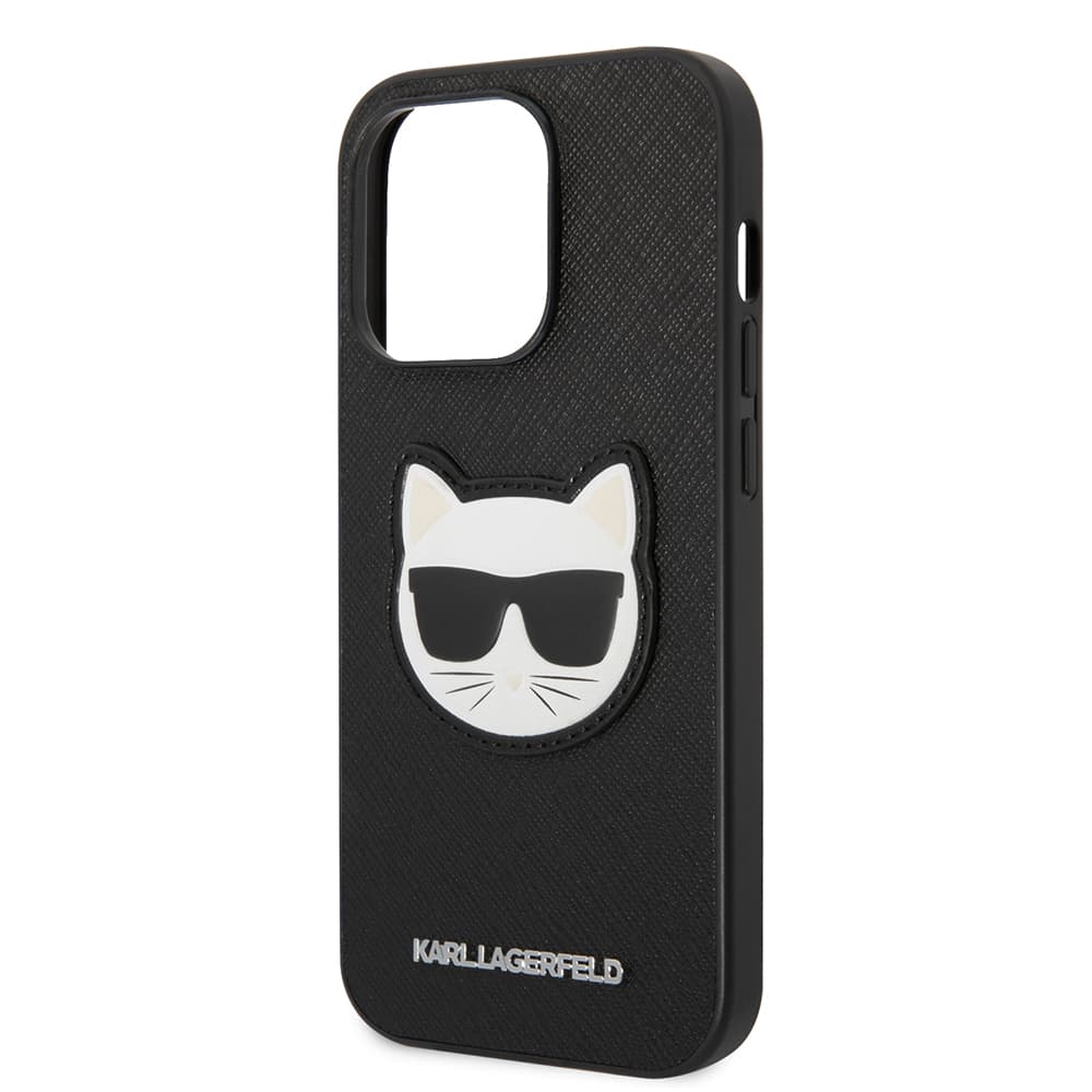 Karl Lagerfeld Saffiano pouzdro iPhone 14 Pro Choupette Head černé - náhled 2