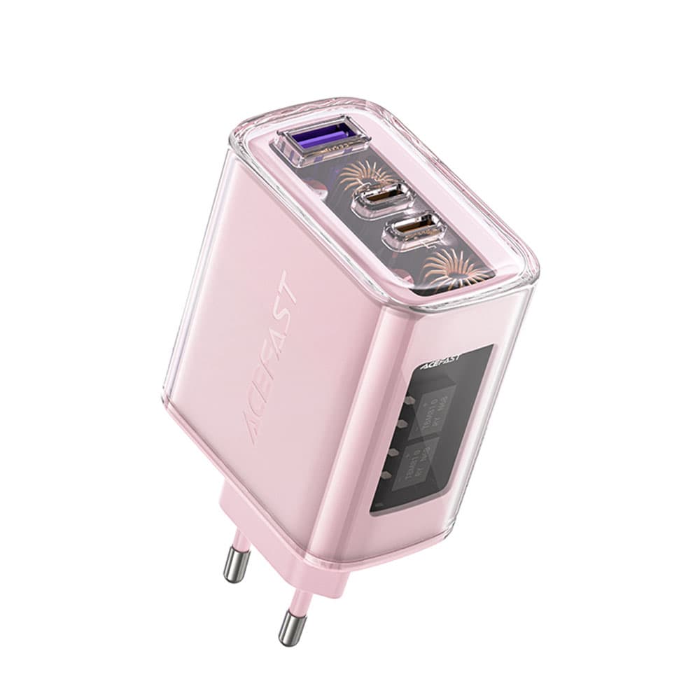Nabíječka na zeď Acefast Exploration Series A45 2x USB-C USB GaN PD65W Rychlé nabíjení třešňový květ - náhled 2