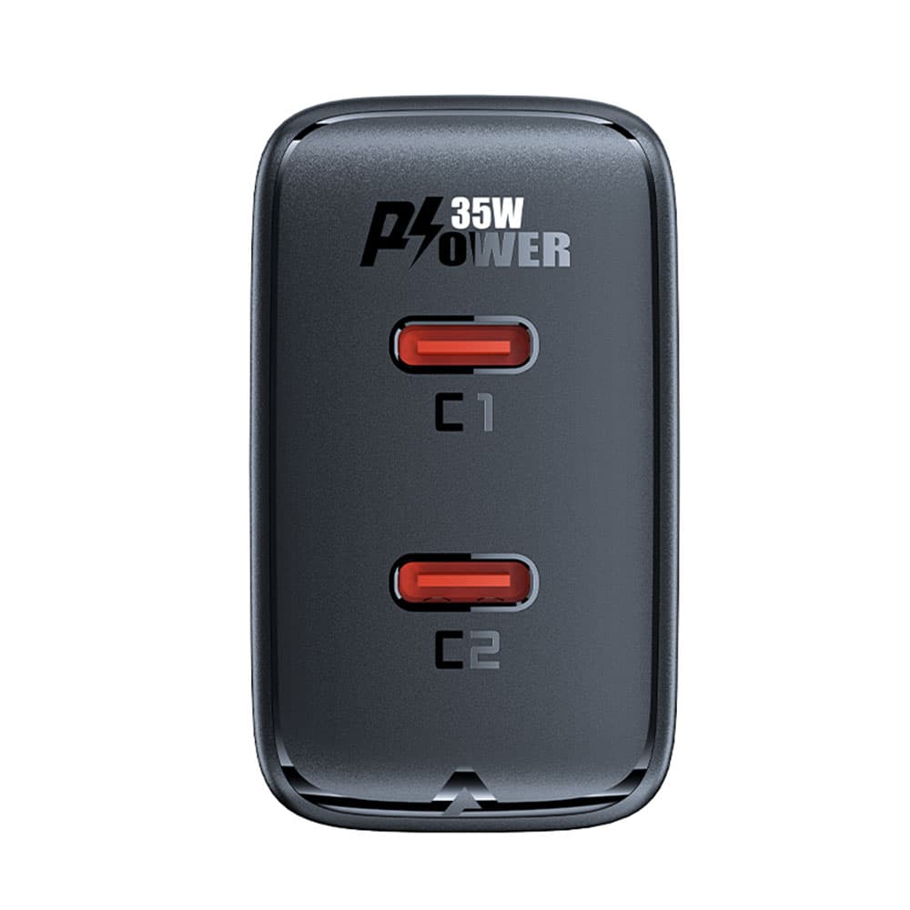 Acefast Wall Charger A49 2x Type-C univerzální nabíječka GaN PD35W černá - náhled 2