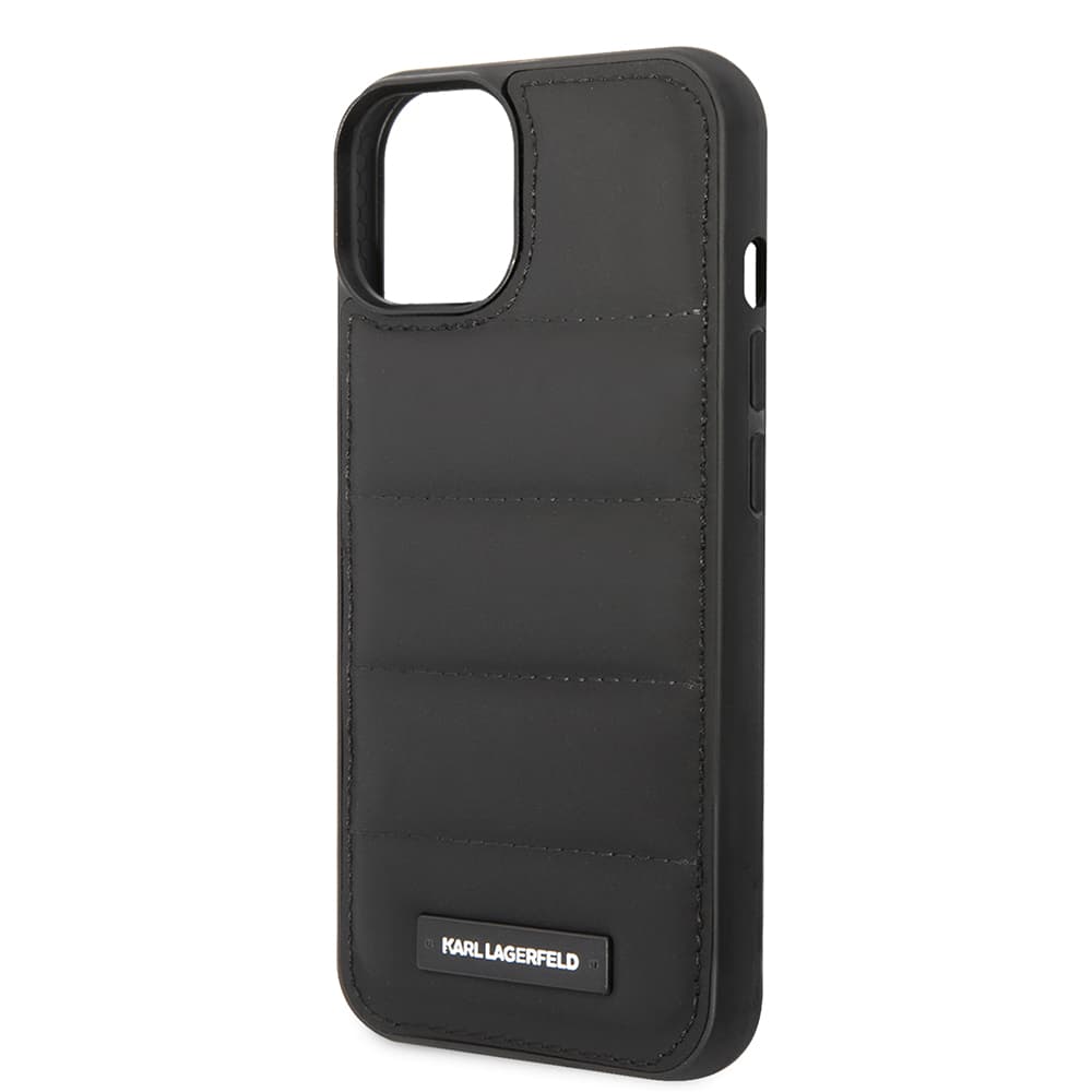Karl Lagerfeld Hardcase Leather Puffy iPhone 14 Plus Elongated Logo černá - náhled 2