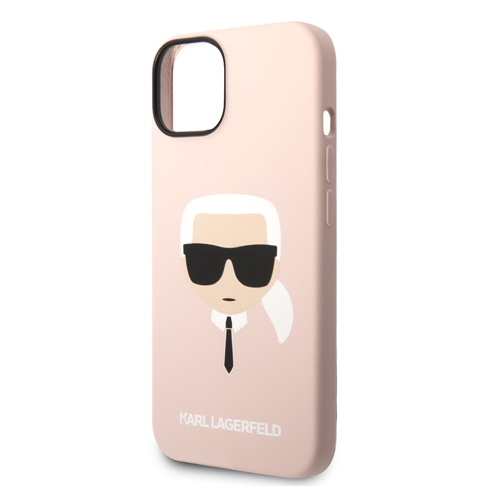 Karl Lagerfeld Silicone pouzdro iPhone 14 Plus růžová Karlova hlava - náhled 2