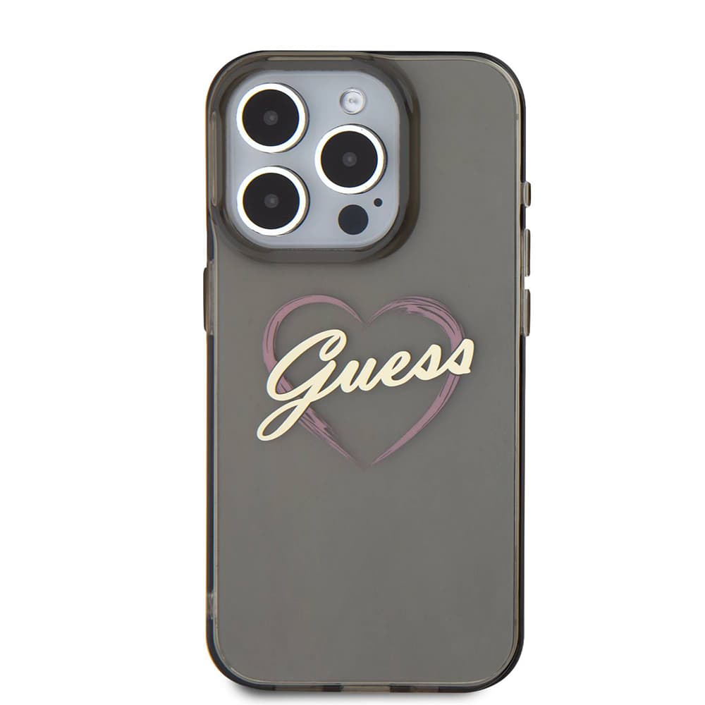 Guess Hardcase IML Heart iPhone 16 Pro Max černá - náhled 2