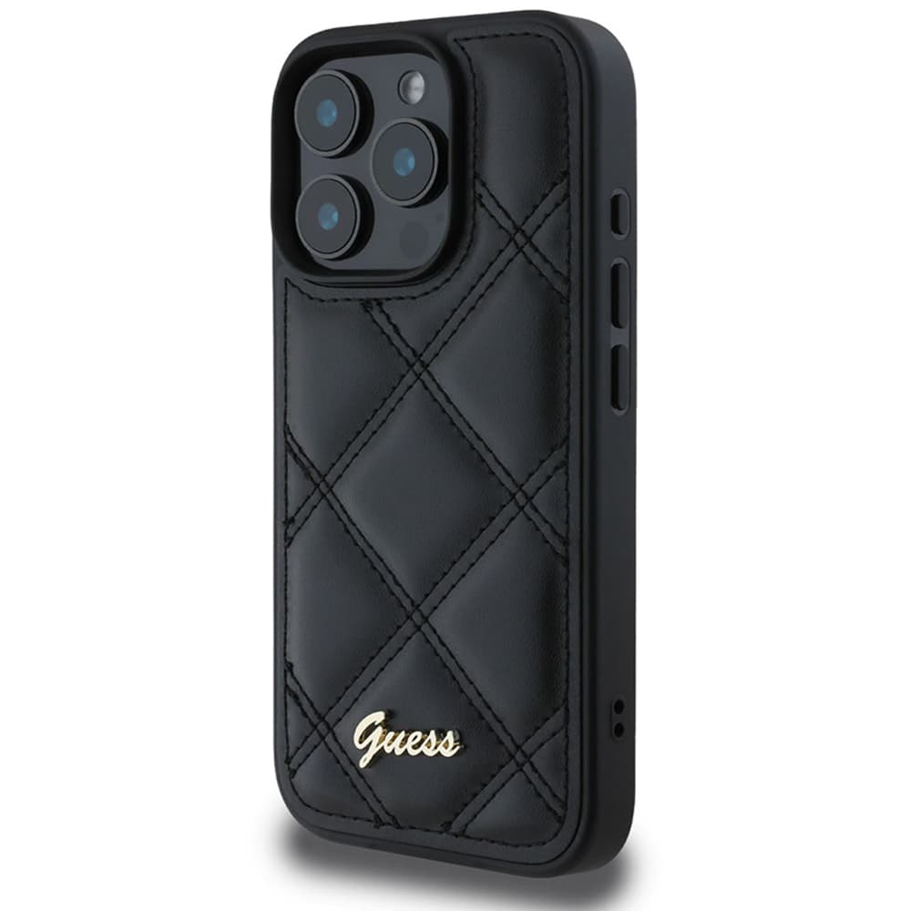 Guess Quilted Metal Logo GUHCP16LPSQSQSK iPhone 16 Pro černá - náhled 2