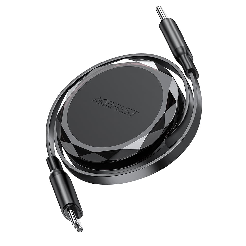 Datový kabel Acefast - Data Cable (C13-03) - Type-C to Type-C, 60W, Dual Retraction Charging Data Cable, Fast Charging, 0.8m - černý - náhled 2