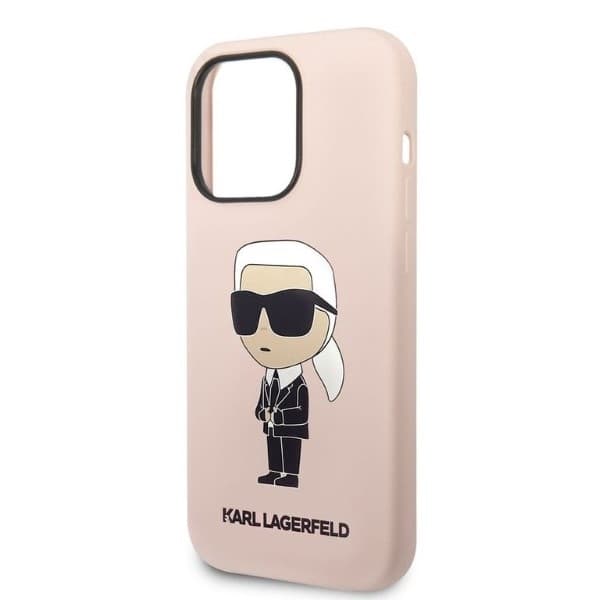 Karl Lagerfeld Silicone pouzdro iPhone 14 Pro Max růžové Ikonik - náhled 2