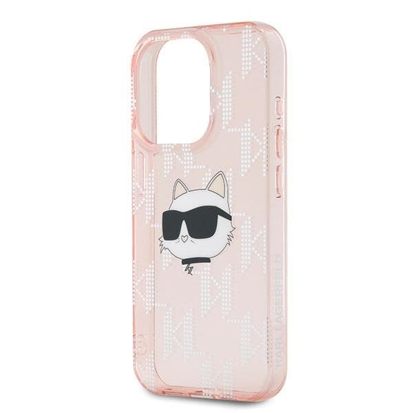 Karl Lagerfeld IML Luxury iPhone 15 Pro růžová Choupette Head&amp;Monogram - náhled 2