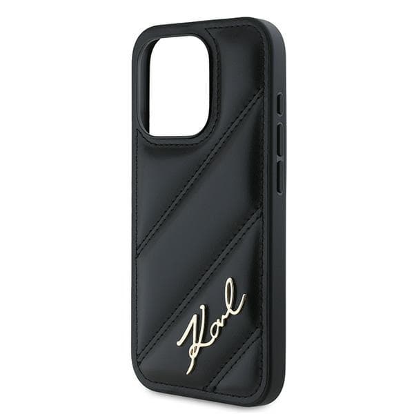 Karl Lagerfeld Diagonal Quilted Script pro iPhone 15 Pro Max černá - náhled 2