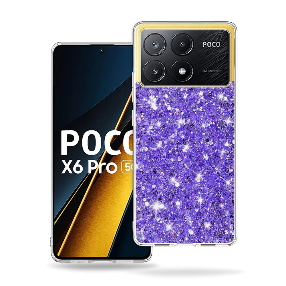 Techsuit Třpytivé pouzdro Xiaomi Poco X6 Pro Fialové - náhled 2