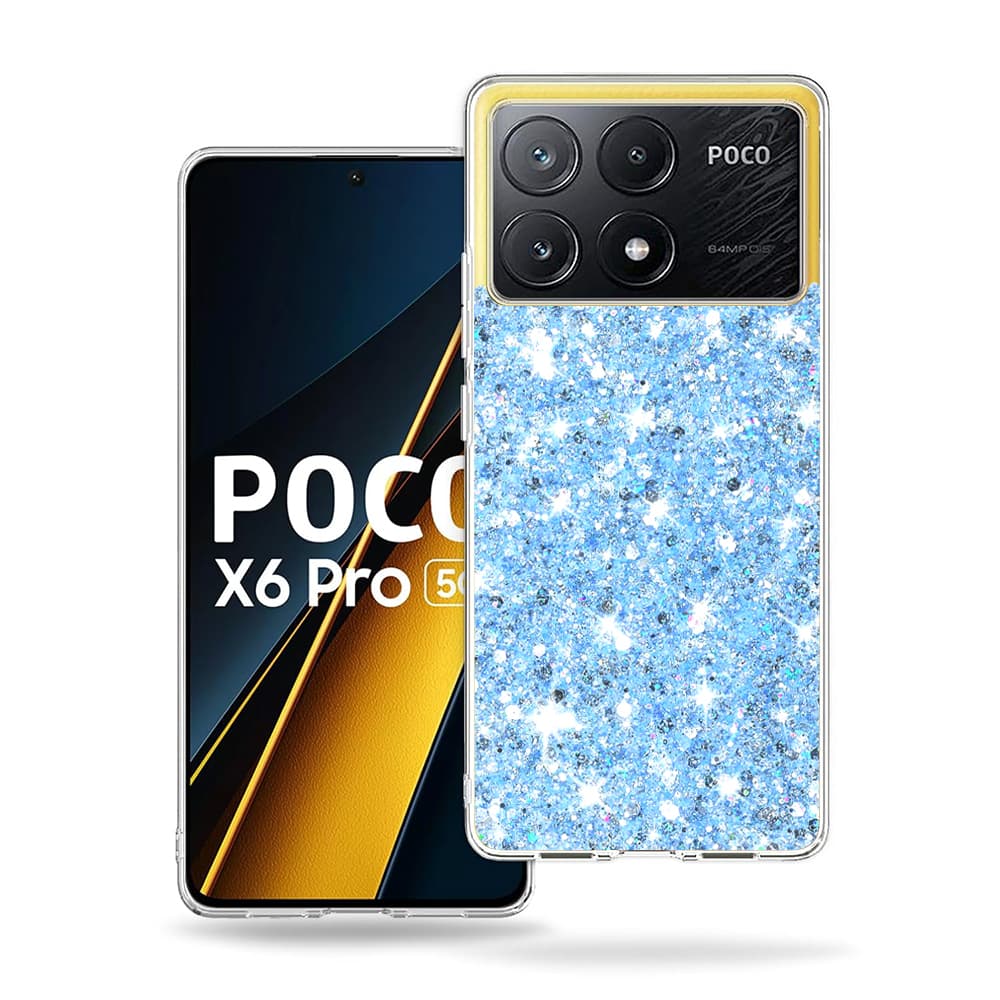 Techsuit Třpytivý Modrý Kryt Xiaomi Poco X6 Pro - náhled 2