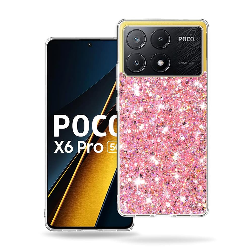 Techsuit Sparkly Glitter Xiaomi Poco X6 Pro Růžový - náhled 2