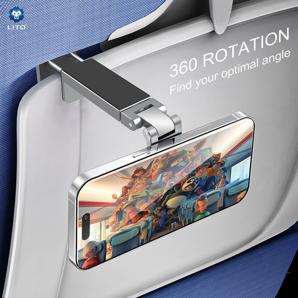 Lito Travel Phone Holder LH01 skládací otočný 360° ovládání jednou rukou šedý - náhled 2