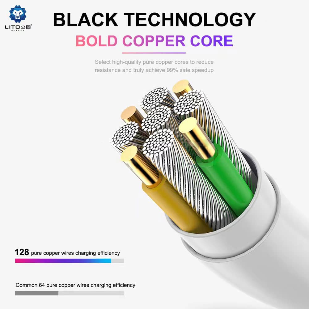 Lito Datový kabel Type-C to Type-C Rychlonabíjecí PD18W 2m Bílý - náhled 2