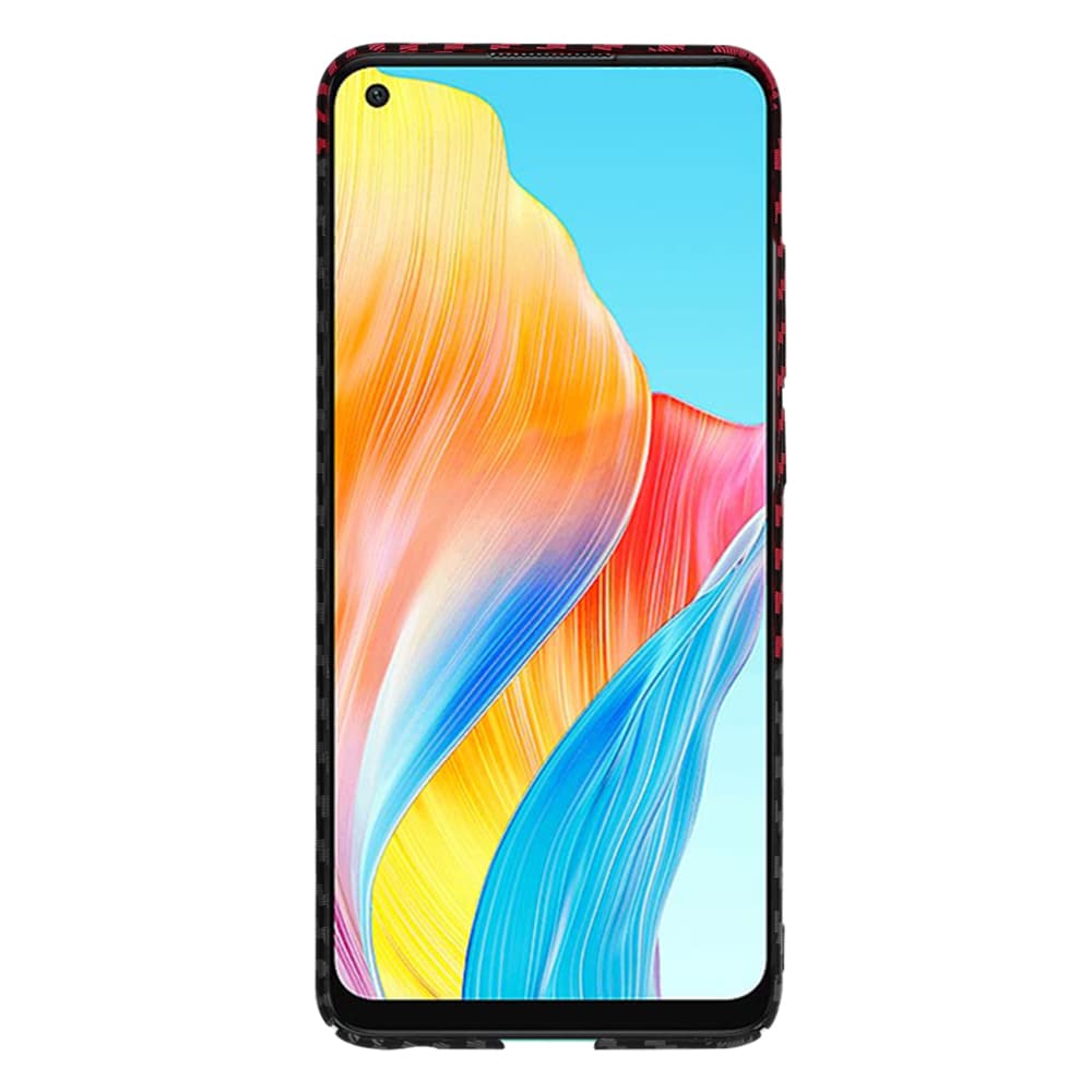 Obal Techsuit Carbonite FiberShell Oppo A78 4G Red Vortex - náhled 2