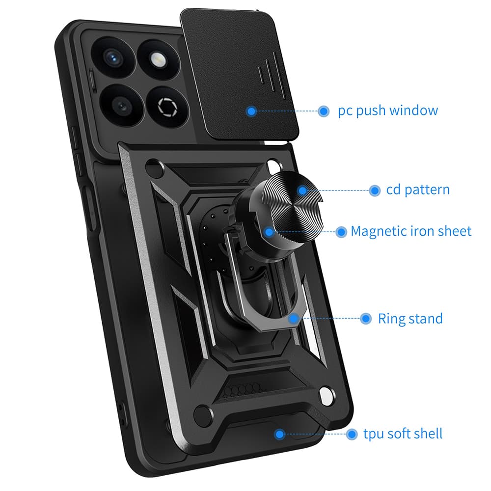 Techsuit CamShield Series Honor 200 Smart X7c černý obal - náhled 2
