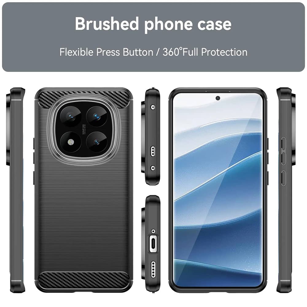 Pouzdro Techsuit Carbon Silicone pro Xiaomi Redmi Note 14 Pro+ 5G černé - náhled 2