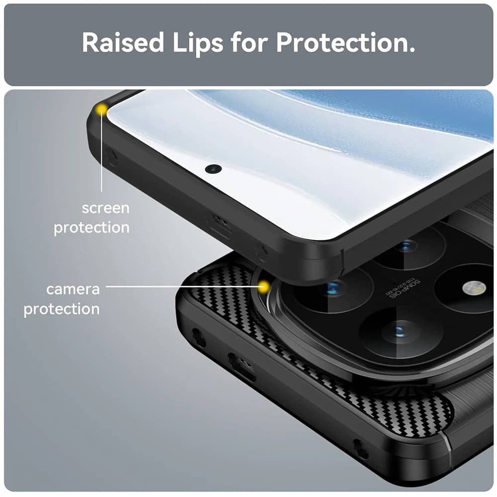 Pouzdro Techsuit Carbon Silicone pro Xiaomi Redmi Note 14 Pro 5G Poco X7 černé - náhled 2
