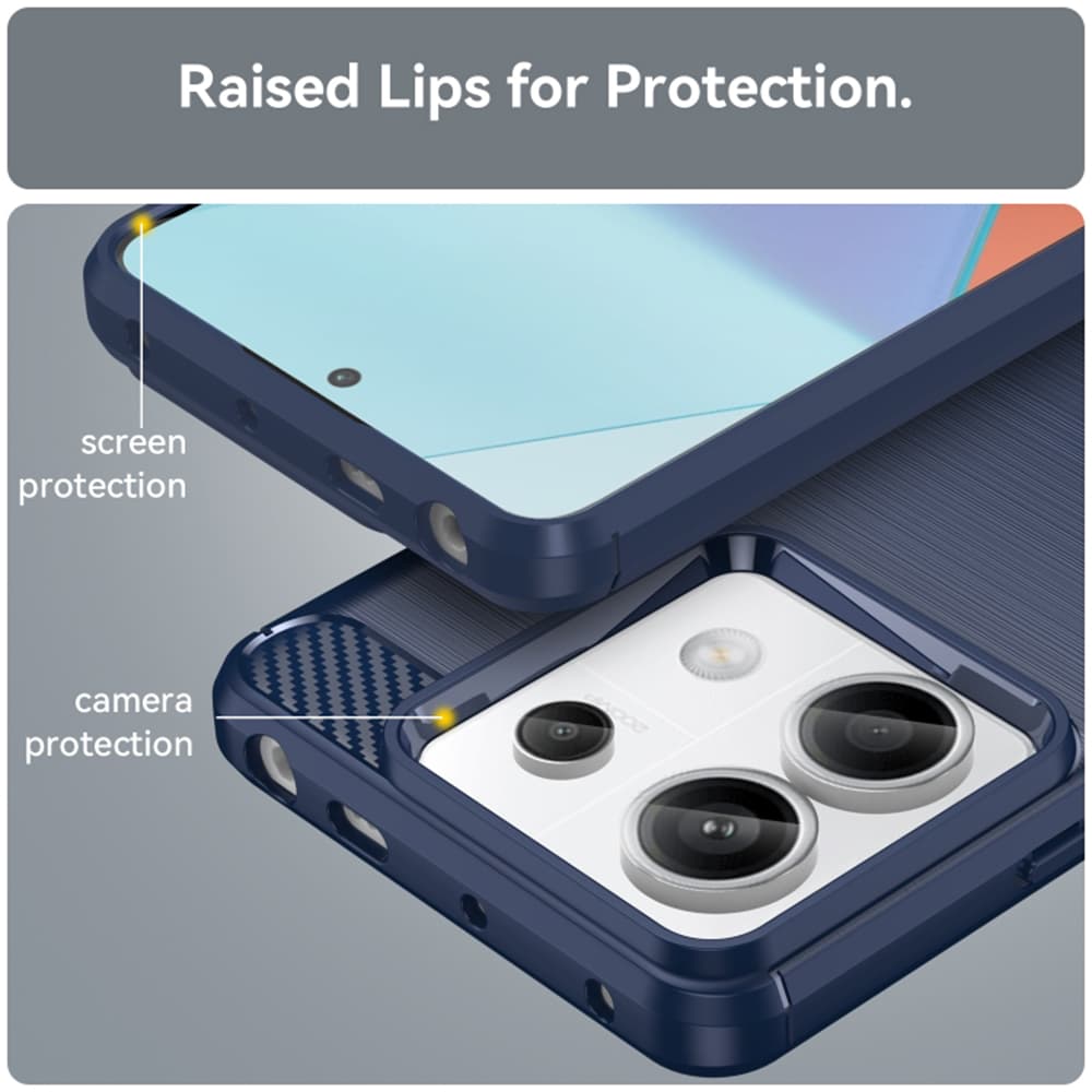 Techsuit Carbon Silicone pro Xiaomi Redmi Note 14 5G černý - náhled 2