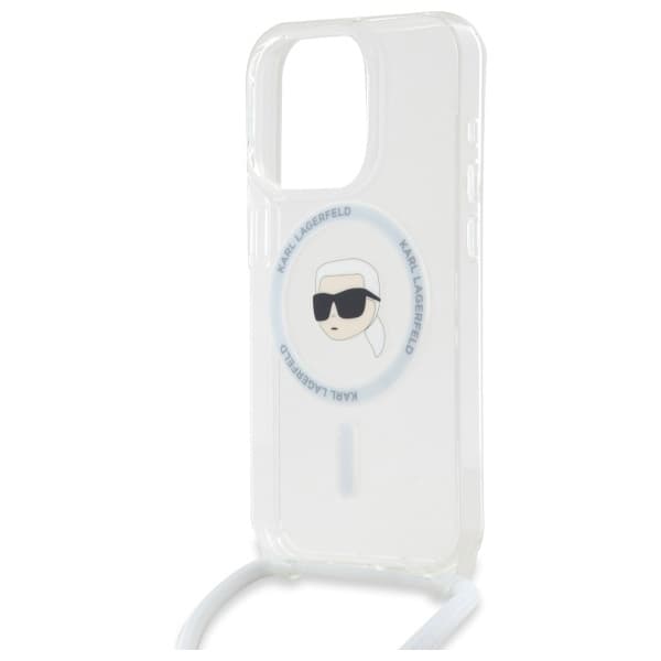 Karl Lagerfeld IML Crossbody MagSafe iPhone 16 Pro Max průhledný Karl Head - náhled 2