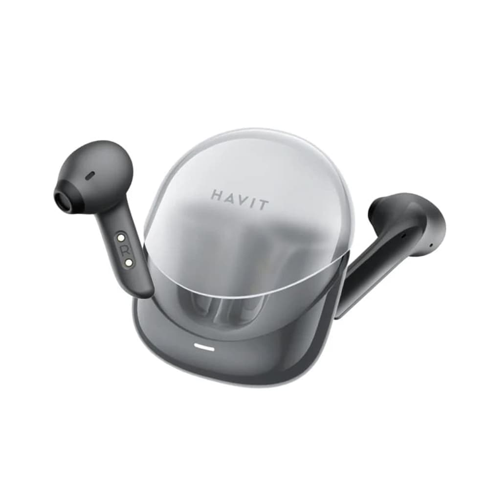 Havit – bezdrátová sluchátka Modern Buds (TW974) – pro hraní her, s mikrofonem, Bluetooth 5.3, TWS, ENC, USB-C, 400mAh – černá - náhled 2