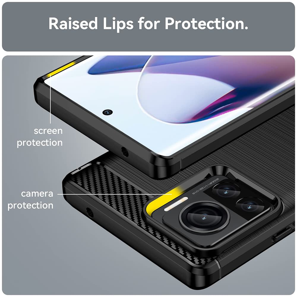 Techsuit Karbonový Silikon Motorola Edge 30 Ultra Černý - náhled 2
