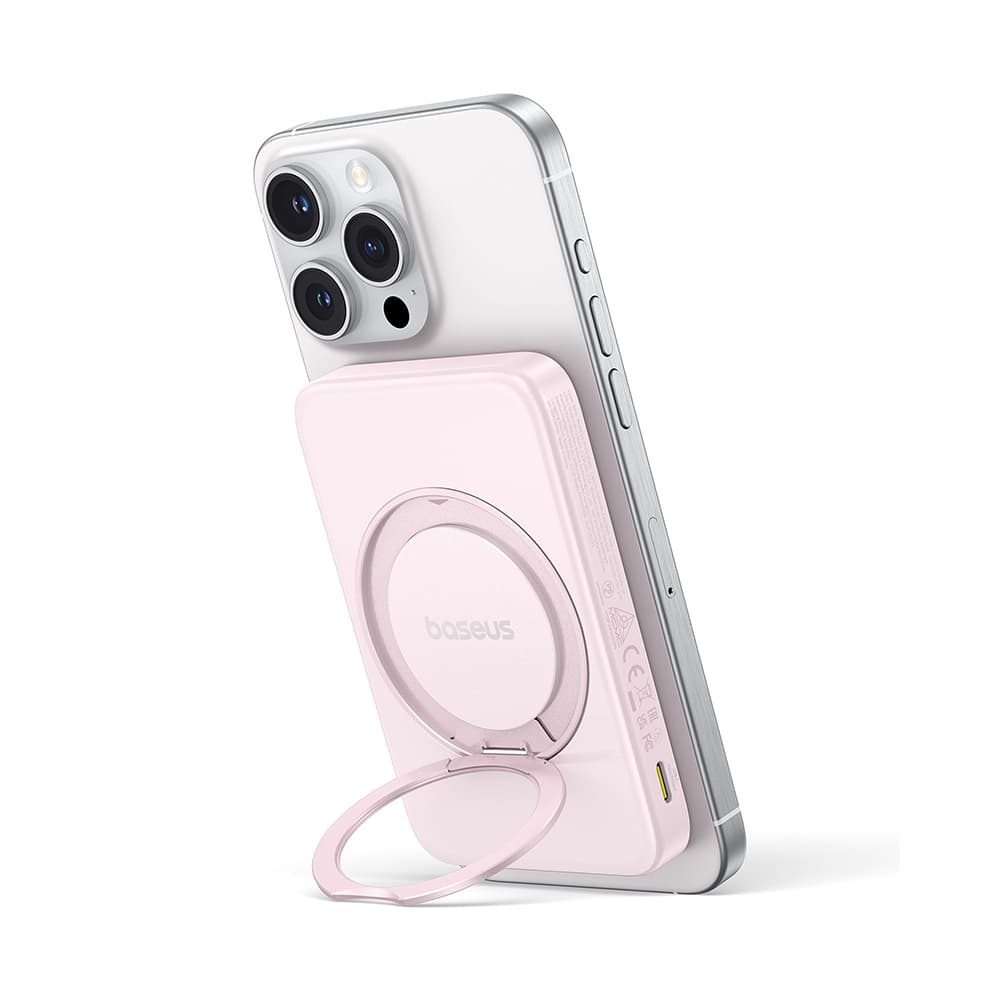 Baseus Power Bank PicoGo 20W 5000mAh s otočným stojánkem růžová - náhled 2