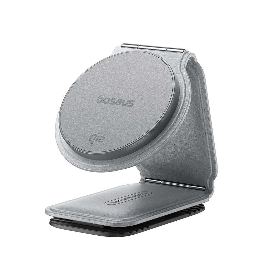 Baseus Car Holder s bezdrátovým nabíjením PrimeTrip C02 magnetický úchyt na palubní desku 15W matná šedá - náhled 2