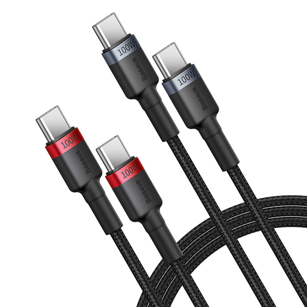 Baseus Data Cable Cafule Type-C na Type-C Rychlé nabíjení 100W 5A 1m černá/červená černá/šedá - náhled 2