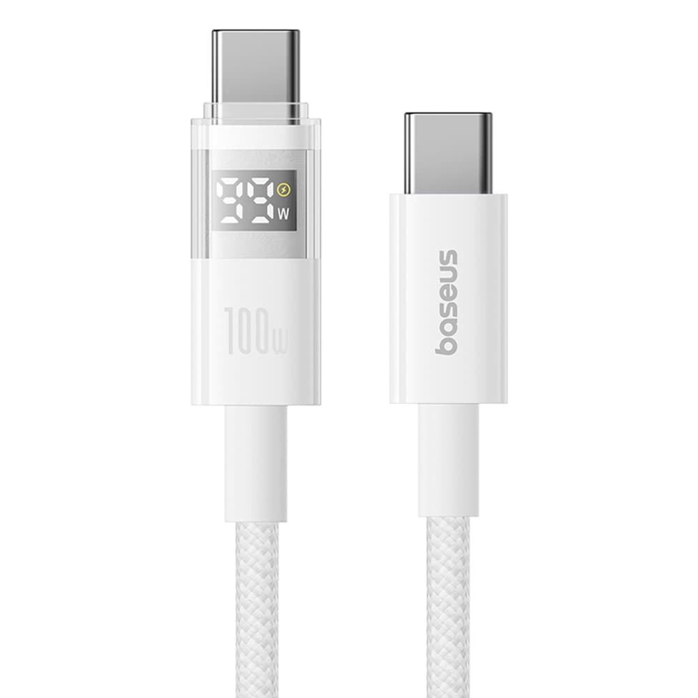 Baseus Data Cable Display 2 Rychlonabíjecí Type-C na Type-C 100W 2m Měsíční bílá - náhled 2