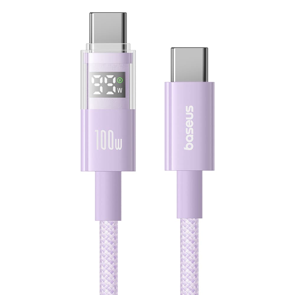Baseus Data Cable Display 2 Rychlonabíjecí Type-C na Type-C 100W 1m Fialová - náhled 2