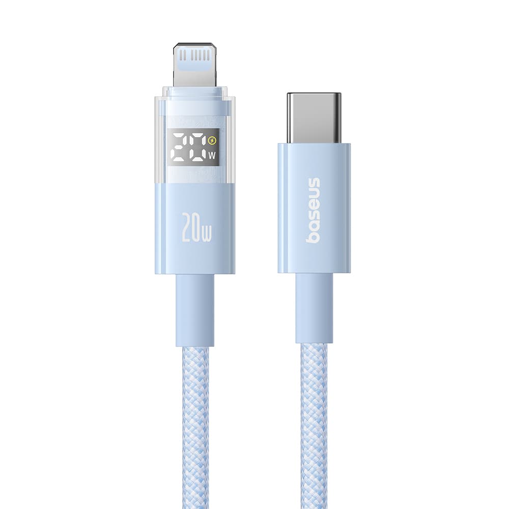 Baseus Data Cable Display 2 Rychlonabíjecí Type-C na Lightning Digitální displej 20W 2m modrá Galaxy - náhled 2