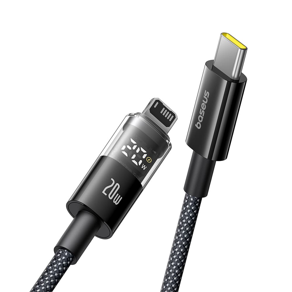 Baseus Data Cable Display 2 Rychlonabíjecí Type-C na Lightning Digitální displej 20W 1m Kosmická černá - náhled 2