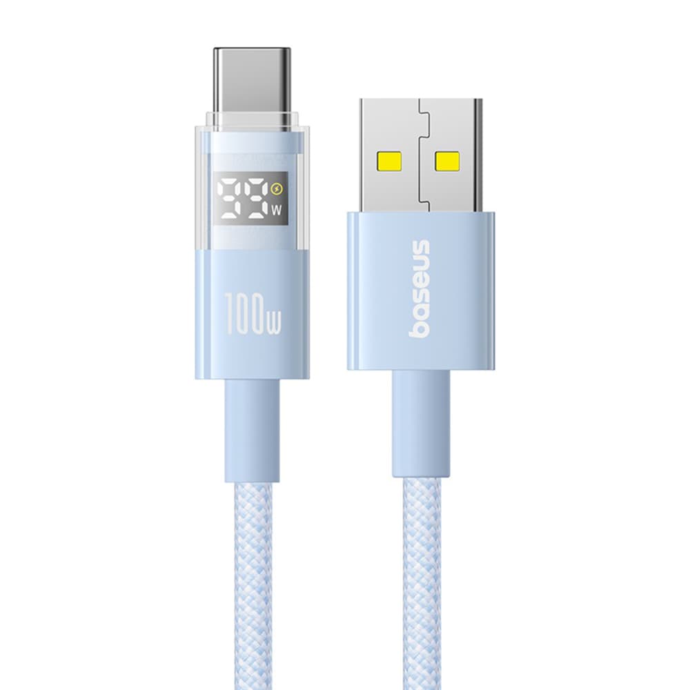 Baseus Data Cable Display 2 Rychlonabíjecí USB na Type-C Digitální displej 100W 1m Galaxy modrá - náhled 2