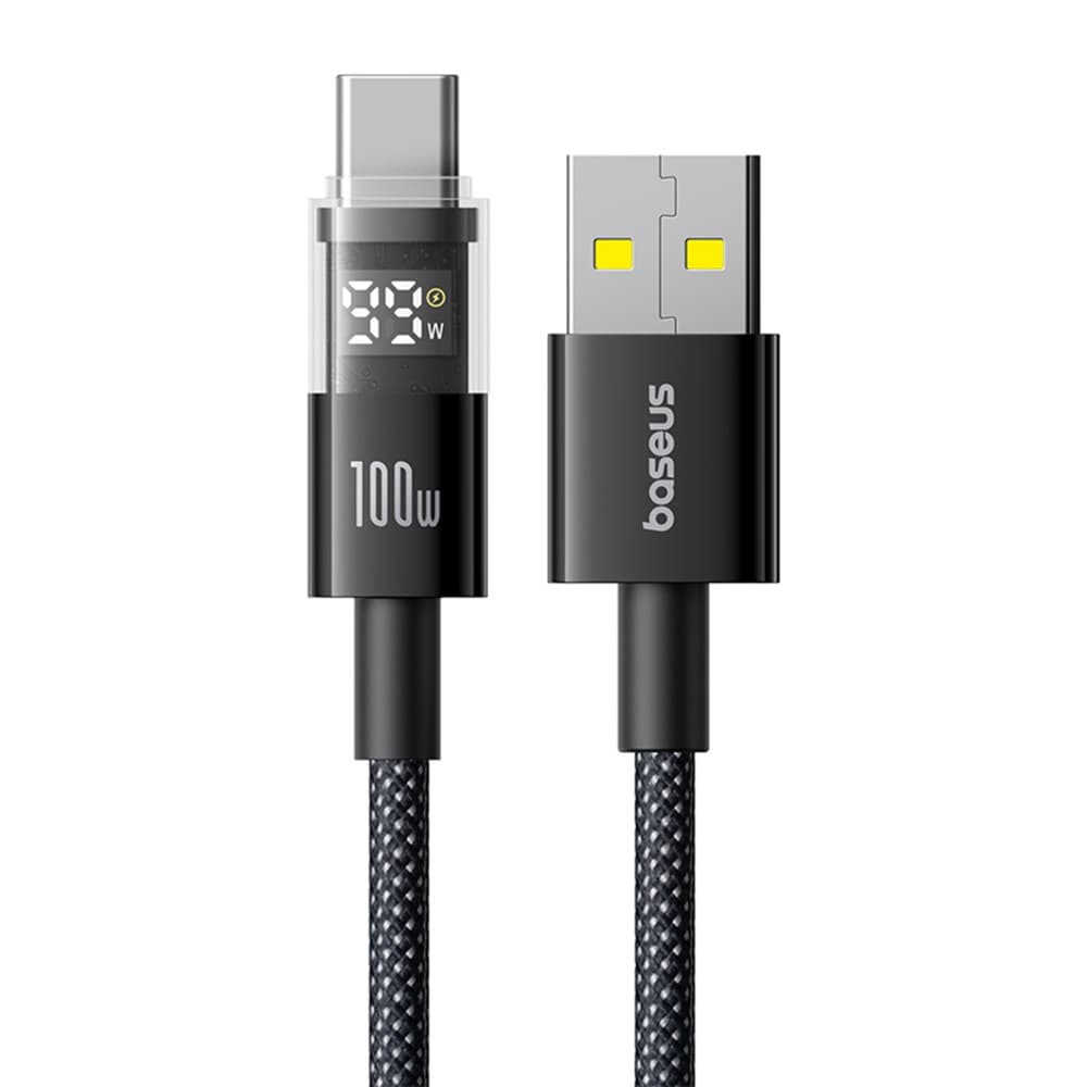 Baseus Data Cable Display 2 Rychlonabíjecí USB na Type-C Digitální displej 100W 2m Kosmická černá - náhled 2