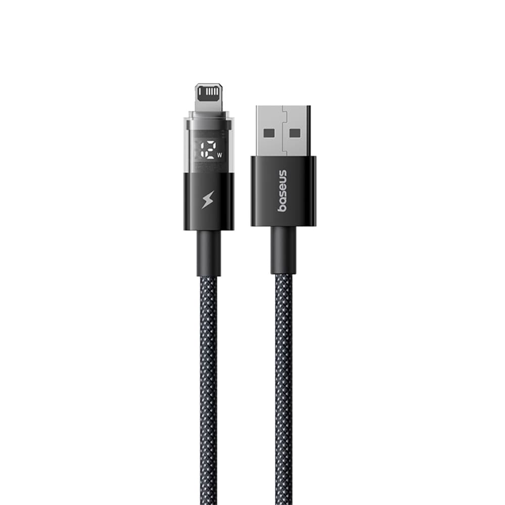 Baseus Data Cable Display 2 USB na Lightning Rychlé nabíjení Digitální displej 2.4A 1m Kosmická černá - náhled 2