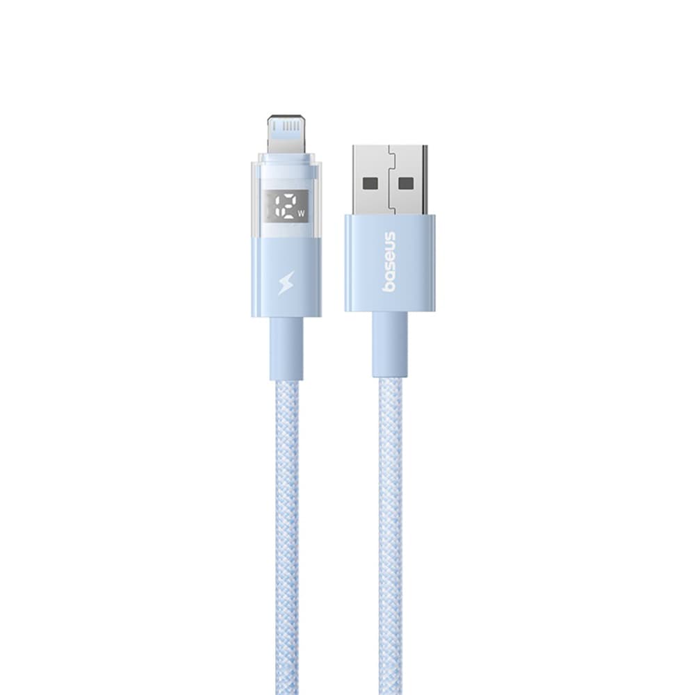 Baseus Data Cable Display 2 USB na Lightning Rychlé Nabíjení Digitální Displej 2.4A 1m Galaxie Modrá - náhled 2
