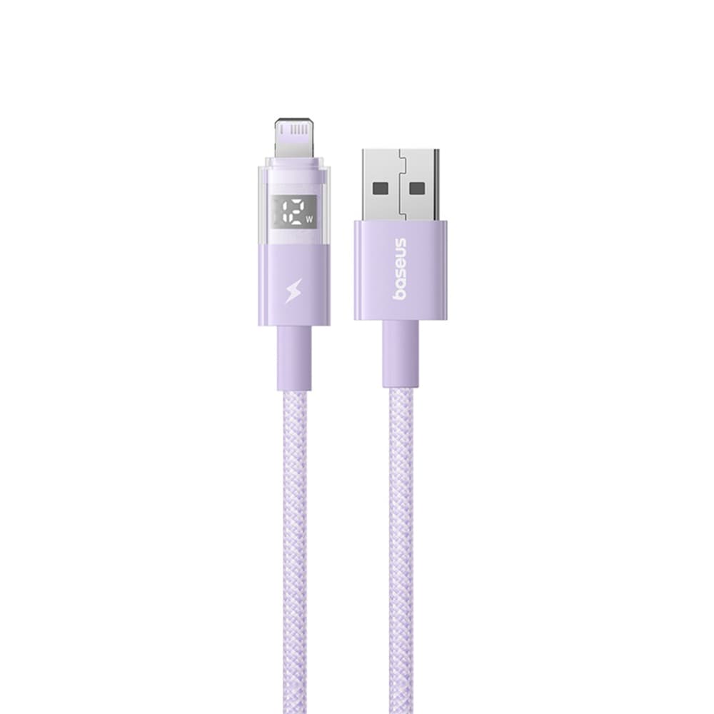 Baseus Data Cable Display 2 USB na Lightning Rychlé nabíjení 1m Fialová - náhled 2