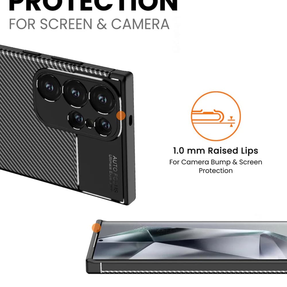 Techsuit CarbonFiber pro Samsung Galaxy S25 Ultra černá - náhled 2