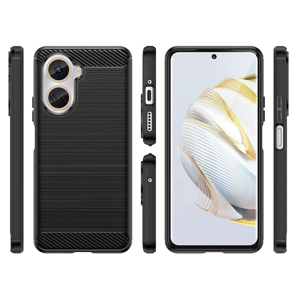 Techsuit Karbon Silikon Kryt Huawei nova 10 SE Černý - náhled 2