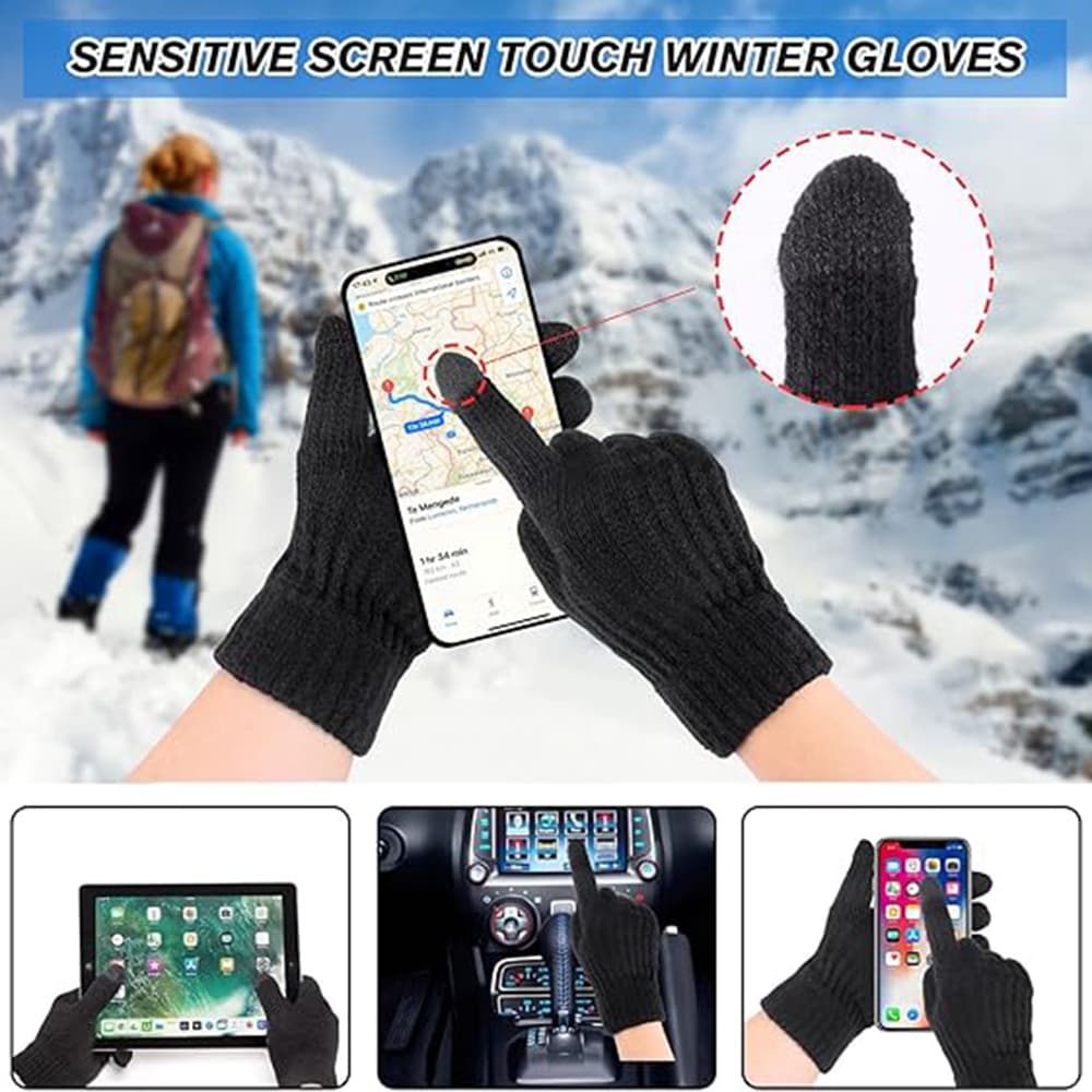 Techsuit Gloves ST0015 z alpaka vlny velikost 21 cm černé - náhled 2