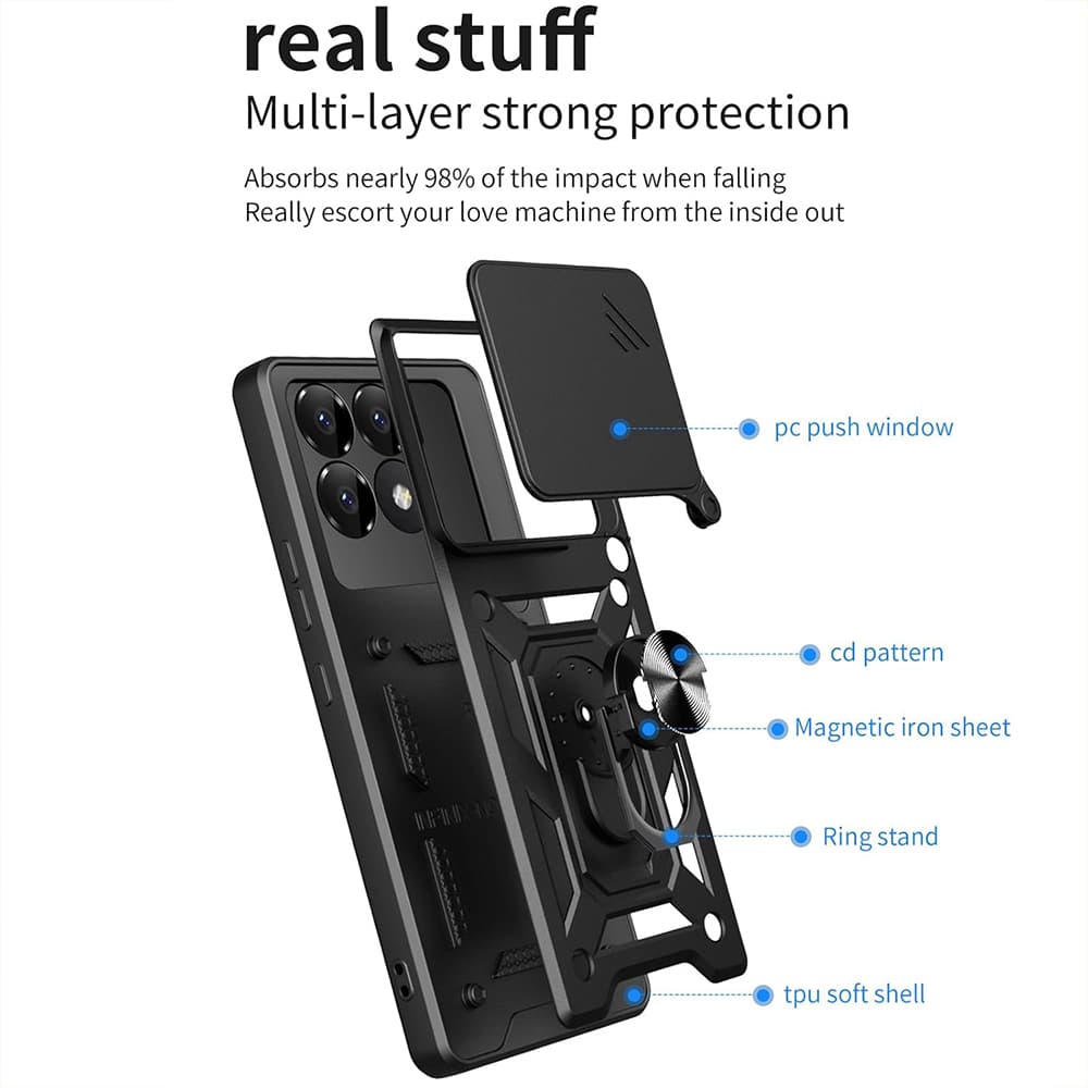 Techsuit CamShield řada Xiaomi Poco F6 Pro Růžové zlato - náhled 2