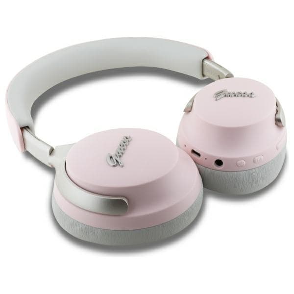Guess Wireless Headphones Metal Script Logo Bluetooth ANC On-ear růžová - náhled 2