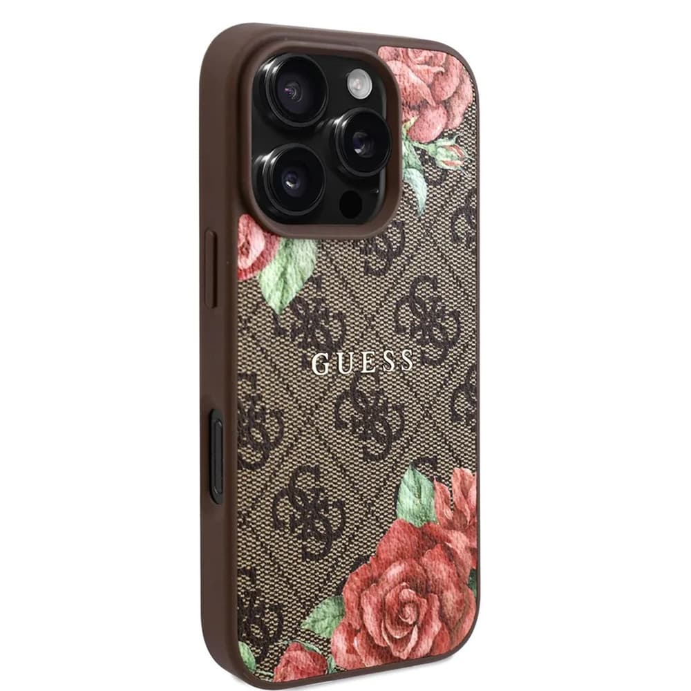 Guess Hardcase 4G Flower Print MagSafe iPhone 16 Pro Max hnědý - náhled 2