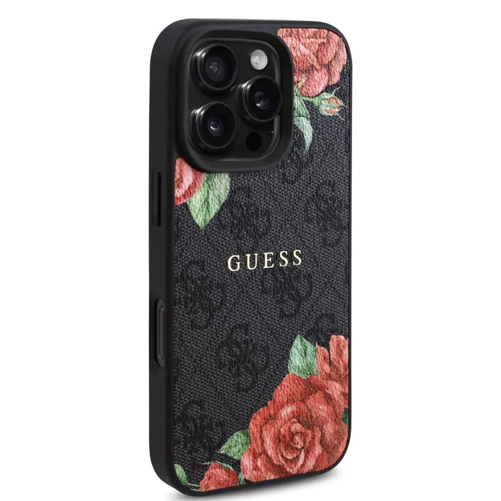 Guess Hardcase 4G Flower Print MagSafe iPhone 16 Pro Max černá - náhled 2