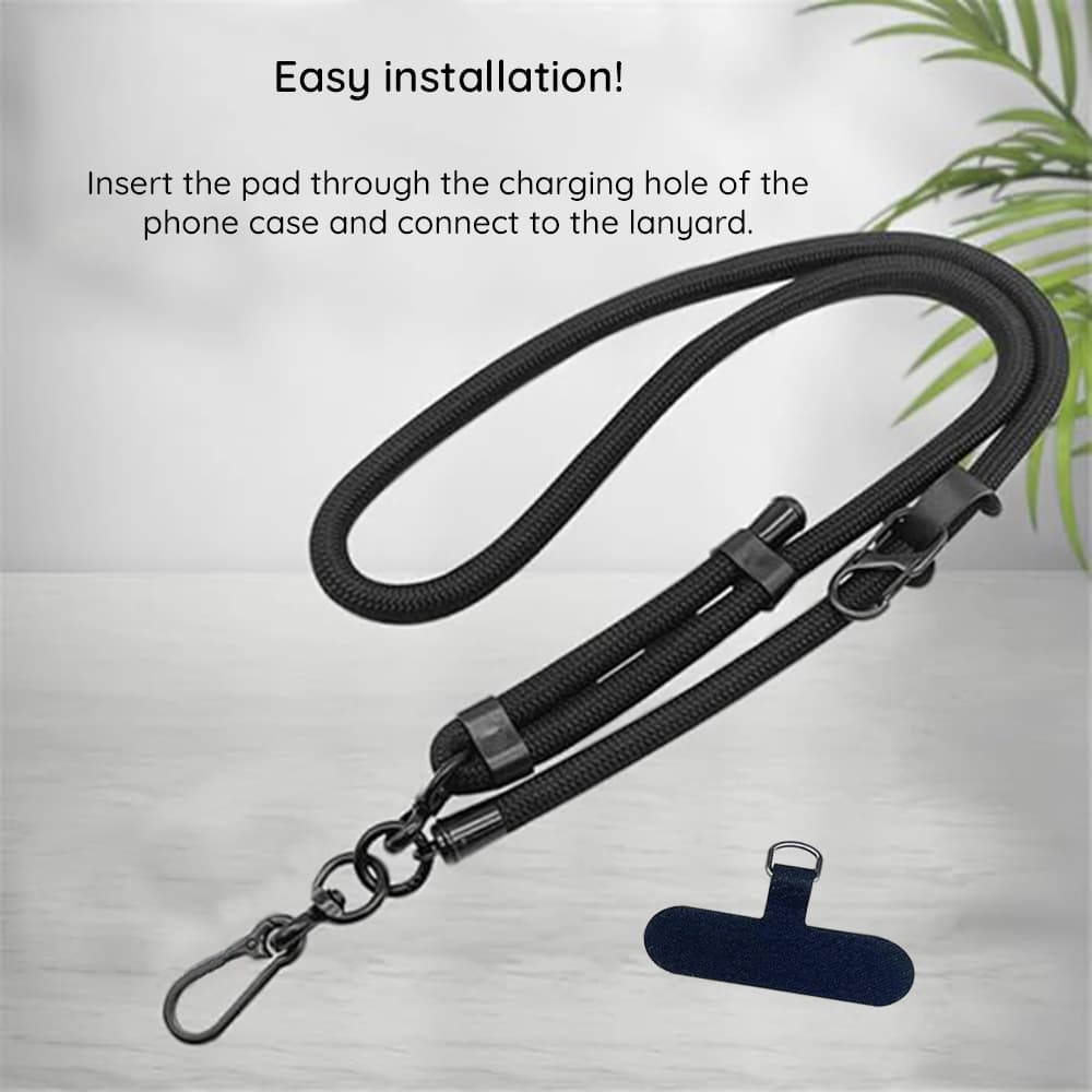 Šňůrka na mobil Techsuit Rope Crossbody Strap onyxově šedá - náhled 2