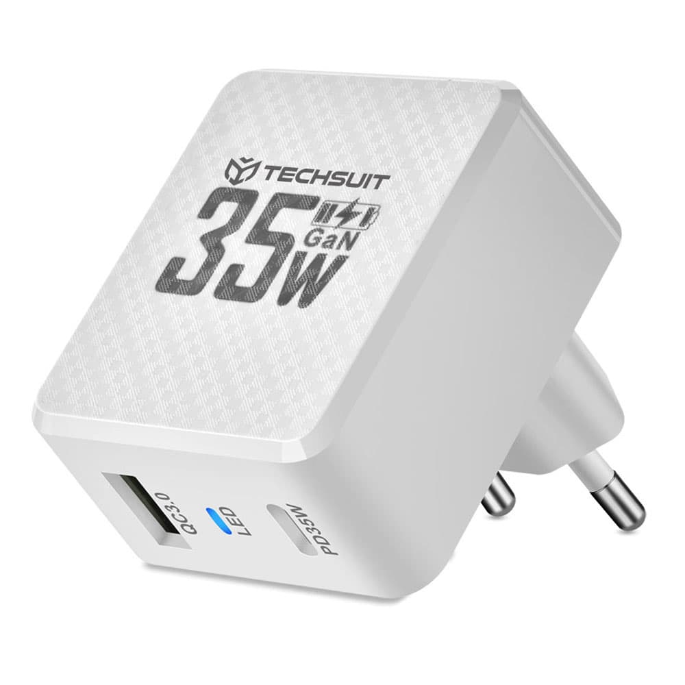 Nabíječka na zeď Techsuit Tiny Series CHPD173 GaN USB Type-C PD35W bílá - náhled 2